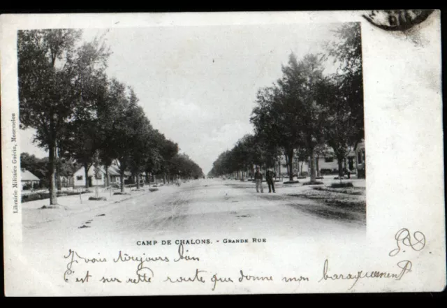 CAMP de CHALONS (51) GRANDE RUE animée en 1903