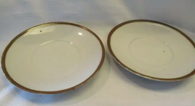 Vtg Dansk Designs Denmark Brown Mist 2 Saucers 6" NR Niels Refsgaard Indent