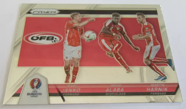 David Alaba Panini PRIZM Card EURO EM 2016 ÖFB Trio mit Harnik Janko Österreich