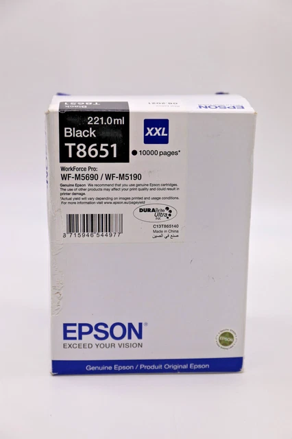 ORIGINAL EPSON WORKFORCE Pro: WF-M5690 / WF-M5190 221.0 ml Black T8651 ...