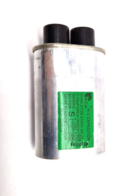 Condensateur HV CH85-21105 Pour Four Micro-ondes - 1,05 µF, 2100V, Connecteur Plat 6,3 Mm