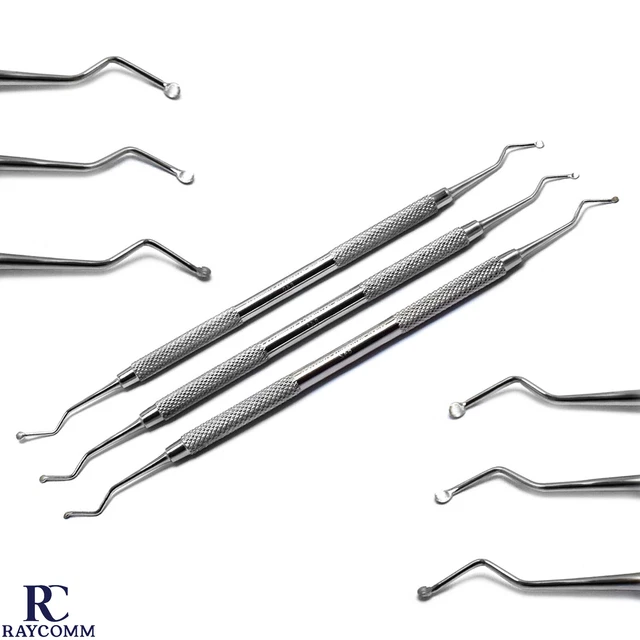 Dental Spoon Excavators Restorative Composite Tooth Cavity Carious Kit Set Of 3