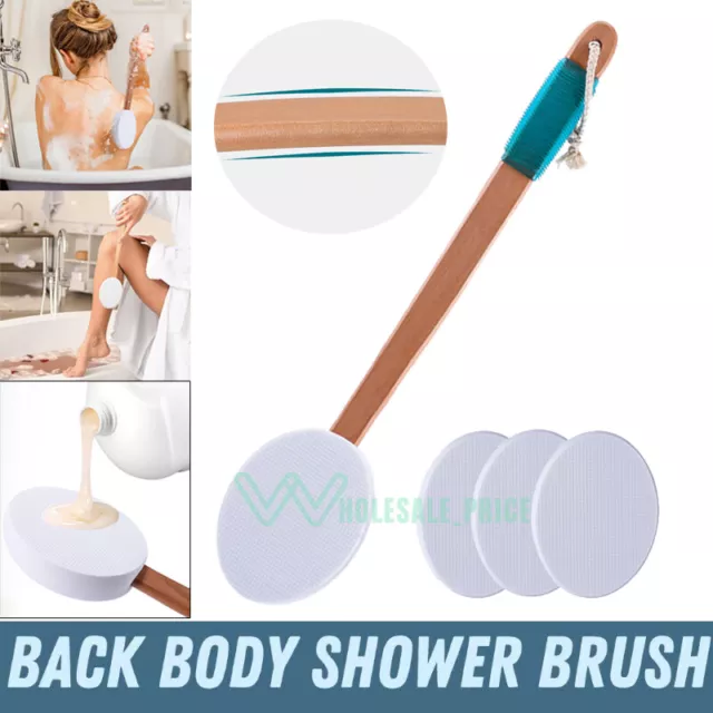 Cepillo de ducha para el cuerpo trasero Mango largo Exfoliante para la piel Baño
