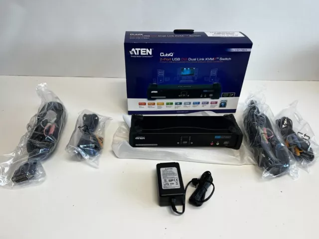 Aten CS1782A 2-Port USB DVI Dual Link KVMP Switch CubiQ