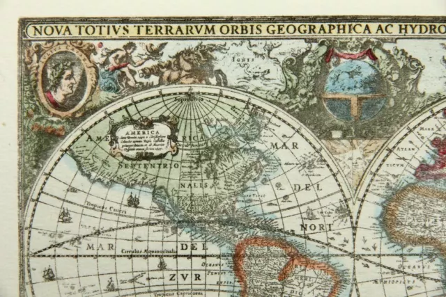 H. HONDIUS (1615-1676), Weltkarte Nova Totius Terrarum Orbis, Offsetdruck 3