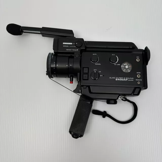 Vintage ELMO Super 8 Sound 2400AF Macro Film Camera Tested and Working + UV Lens