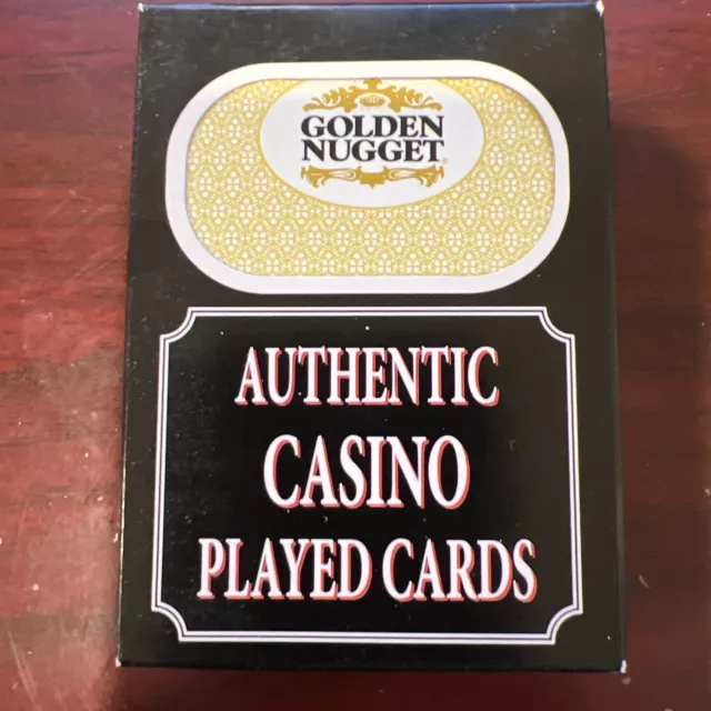 GOLDEN NUGGET Casino Las Vegas Nevada Authentic Played Table Cards Sealed Yellow