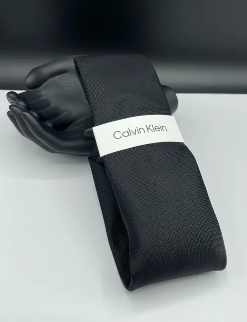 Calvin Klein Men's Silk Blend Tie ~ BLACK ~Micro Texture ~ MSRP: $69.50