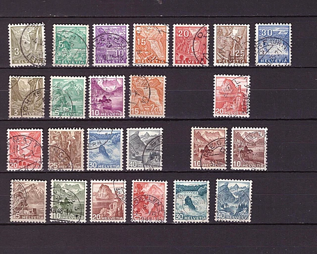 Schweiz: Freimarkenserie "Landschaften"  aus 1934/48 oo kpl. KW ca. 50 M€