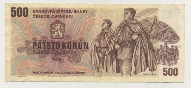 Czechoslovakia 500 Korun 1973 Pick 93 VF+ Circulated Banknote Ref 992