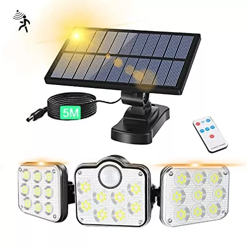 Devenirriche Lampe Solaire Exterieur Detecteur de Mouvement 50W Projecteur LE...