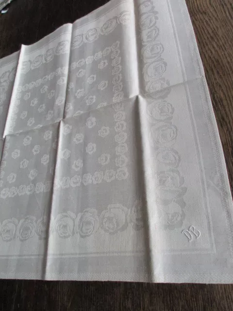 6 wunderschöne alte Leinen Servietten Jugendstil Monogramm DB (48)