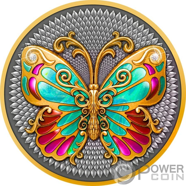 BUTTERFLY 2 Oz Silver Coin 5$ Niue 2023