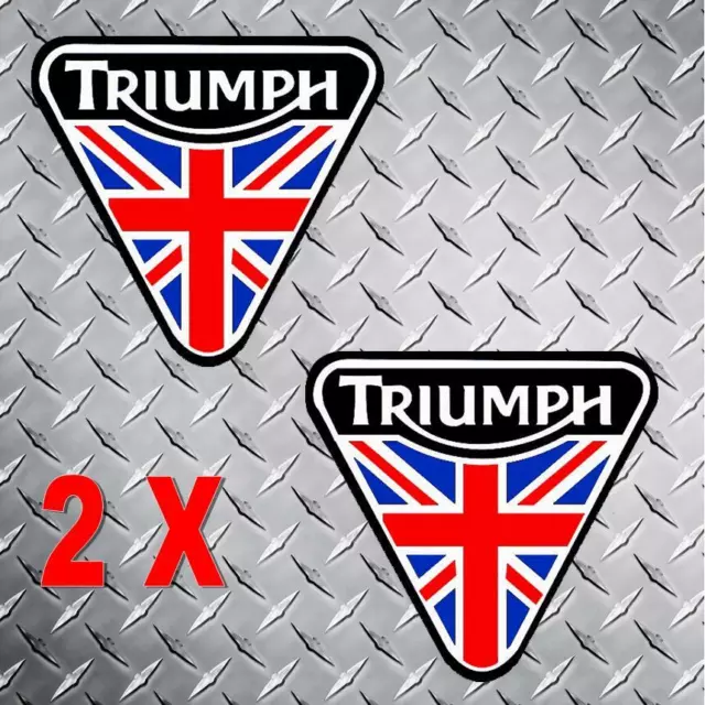 2x Adhesivo TRIUMPH MOTORCYCLES 10 cm. Decal Sticker Colis Autocollant, Pegatina