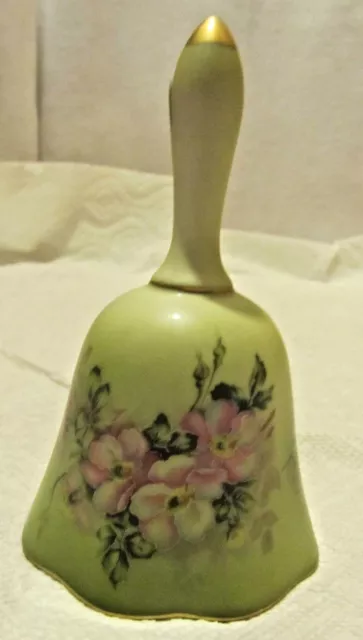 vintage hand painted nippon bell with floral design