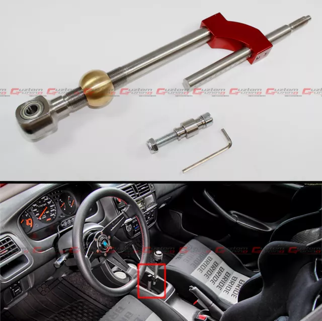 For 1988-2000 Honda Civic Red Dual Bend Adjustable Height Extend Short Shifter