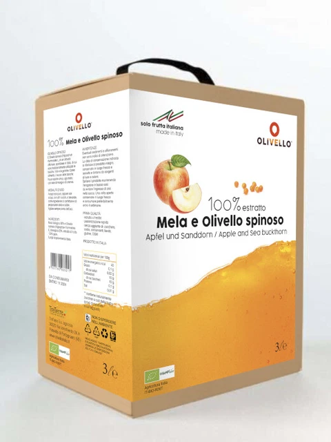 3 l di estratto puro al 100% di Olivello spinoso e Mela, biologico