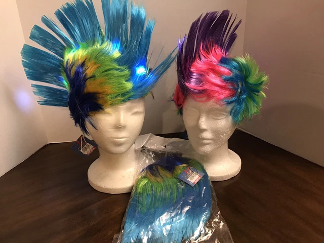 Light up Mohawk LED Wig from Disney Festival Rave Costume Lot of 3