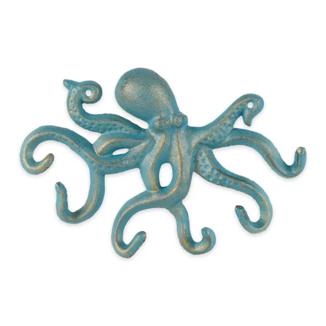 Cast Iron Swimming Octopus Wall Bathroom Entry Door Hanger Hook Towel Key Holder