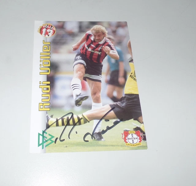 Rudi Völler, Original Signed Card IN Approx. 13x18 cm