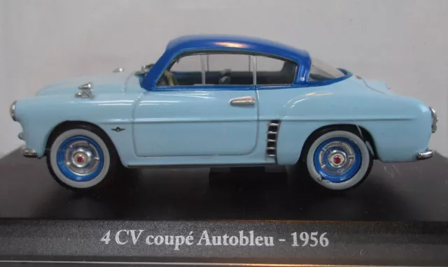 Eligor Renault 4CV Coupe Autobleu 1956 1/43 Echelle Bleu/Bleu Sur Plynth En Étui