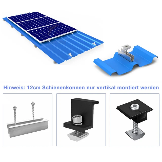 Solarpanel-Halterungs-Set – 20 Cm Schienen Für 2 Produktbild-Vorschau 2