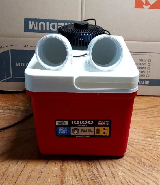 Onos Mini Red 9qt Swamp Cooler Portable Fan Air Conditioner 3 Speed USB Fan