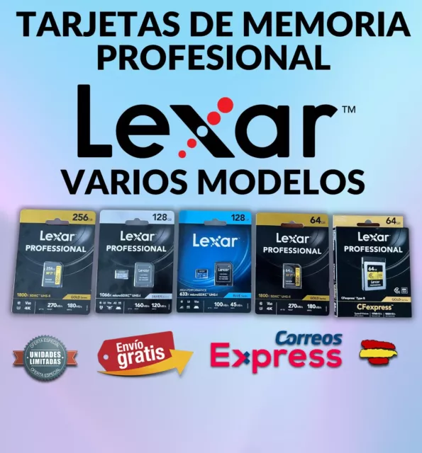 Tarjeta De Memoria Profesionales Lexar !!Somos Los Más Baratos!! 1066X/1800X