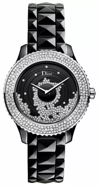 Sleek  New Christian Dior VIIl Diamond Ceramic Womens Luxury Automatic Watch