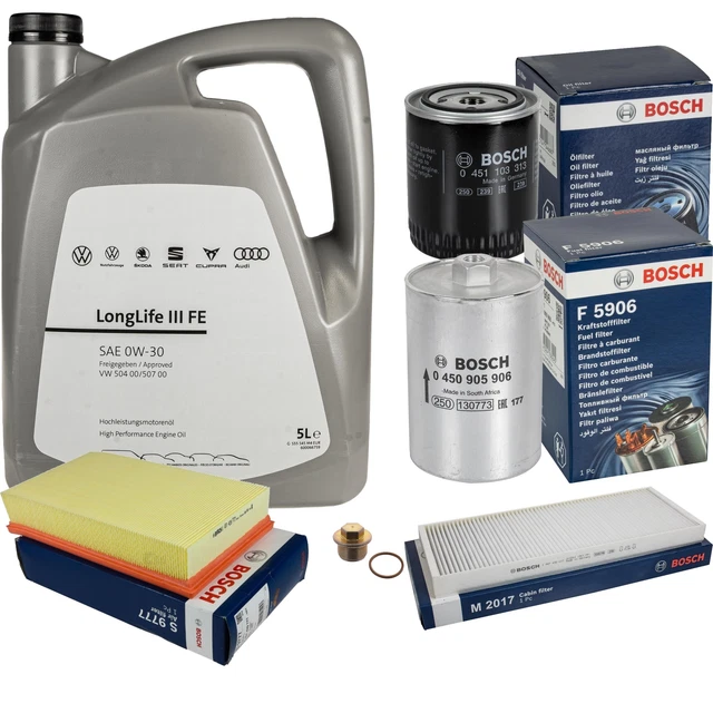Kit D’entretien Huile Moteur Longlife 504/507 5W-30 (8 Litres) + Filtre à Huile – Pour VW, BMW, Mercedes – Huile Synthétique Haute Performance