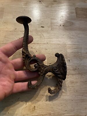 Cast Iron Coat Hook Patina Collector Home Office Victorian Decoration Hat Rack 2