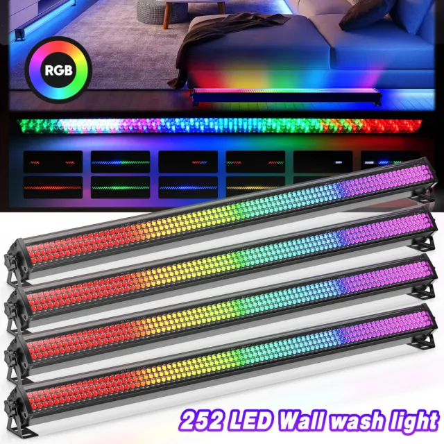 4PCS 252 LED RGB Wall Wash Light DMX Stage DJ Party Disco Bar Light Show Display