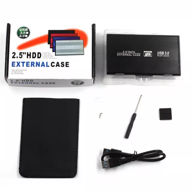 Hard Disk Drive HDD External Enclosure USB 3.0 SATA 2.5' Caddy Case Portable PC