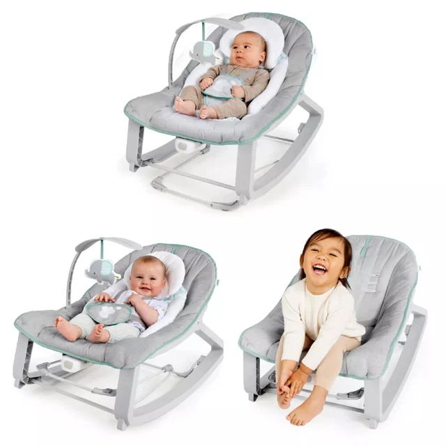 NEW Ingenuity Keep Cozy 3-in-1 Grow with Me Baby Bouncer, Rocker & Toddler Seat