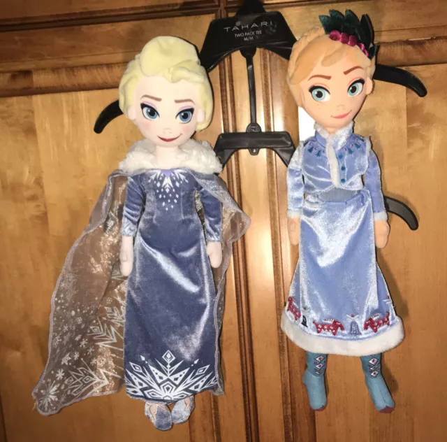 Disney Frozen Elsa  & Anna Olaf's Frozen Adventure Plush 18.5" Dolls Plushie