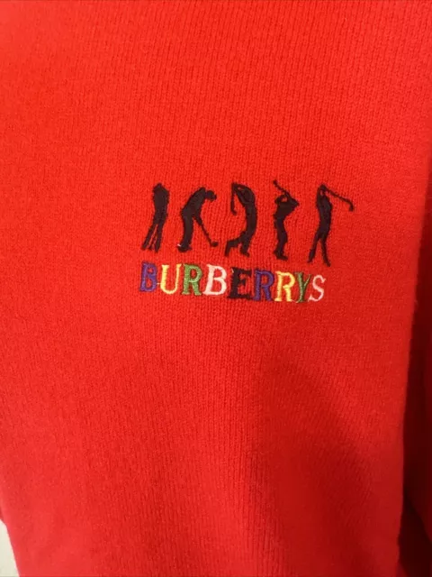 BURBERRY VINTAGE ARCHIVE Logo Red Unisex Lambswool Cricket Jumper ...