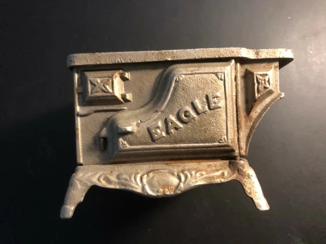 Encrier de bureau bronze tôle peinte XIXe Napoléon III décor de paysage H5465 - Vendu