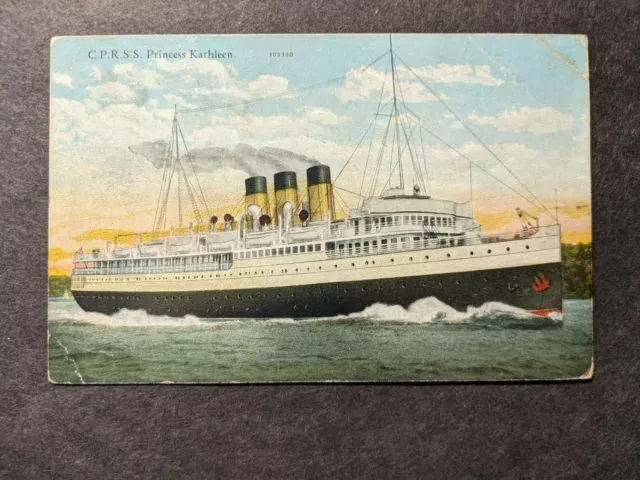 CANADIAN PACIFIC RAILROAD Steamer PRINCESS KATHLEEN Naval Cover Unused Post Card