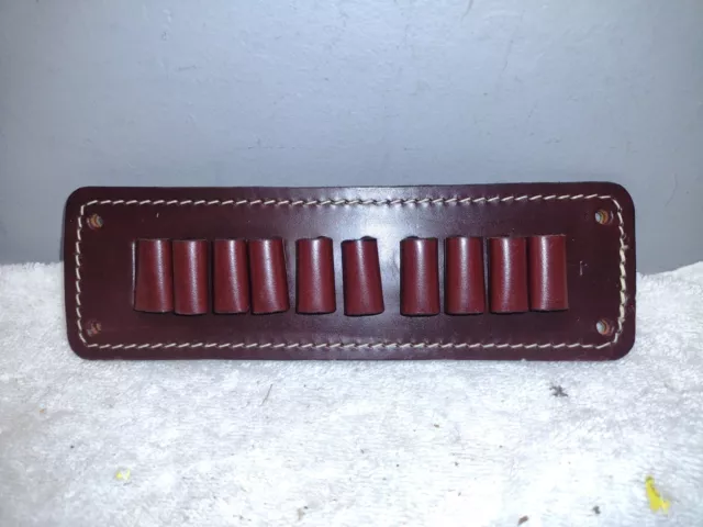 VINTAGE  LEATHER BELT AMMO HOLDER     10 Loops