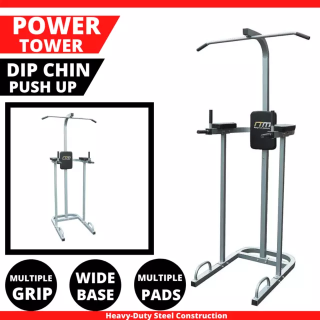 AB Power Tower Dip Chin Push Up Home Gym MultiStation