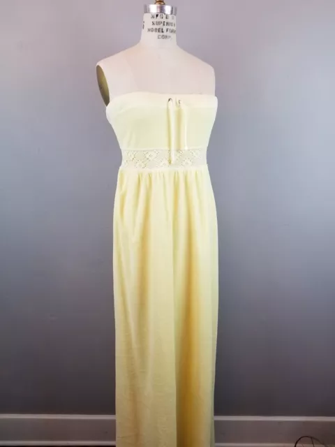 Juicy Couture Terry Cloth Maxi Strapless Sundress Sunshine Yellow * Medium