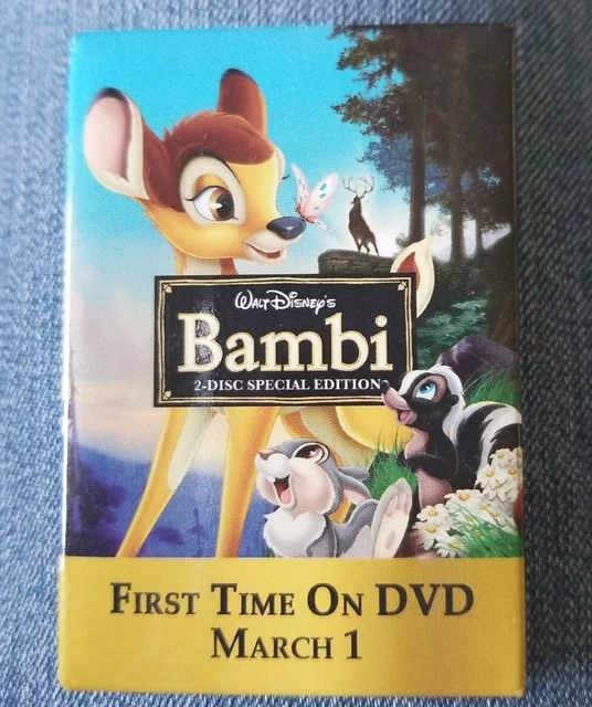Walt Disneys Bambi Pin Button Badge Pinback First Time On DVD 2005 Promo Thumper