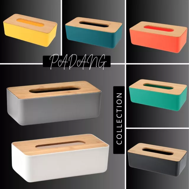 Tissue Box Cover Padang with Bamboo Top - Elegant Design for Home and Office