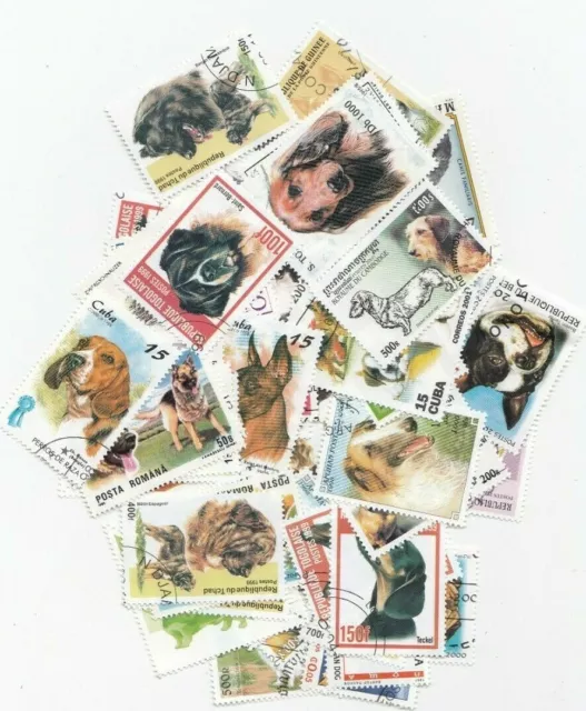 Dogs 50 Different on Stamps