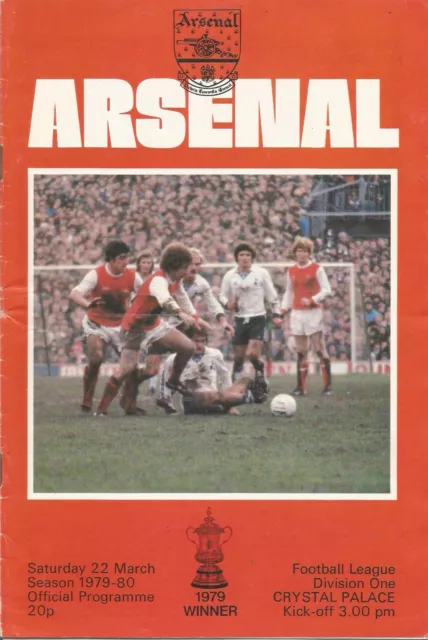 Arsenal v Crystal Palace - Div 1 - 22/3/1980 - Football Programme