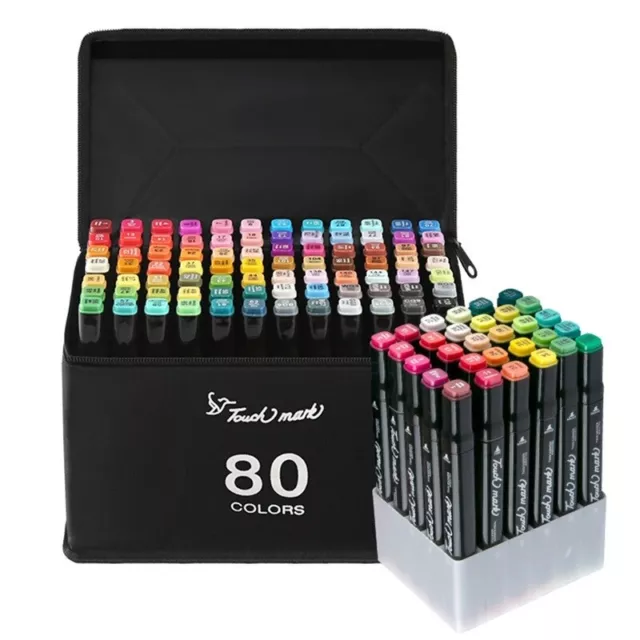 24/80 Colours Dual Tip Twin Marker Pen Set For Copic Posca Drawing Artist  Sketch
