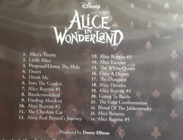 OST : ALICE In Wonderland -Burton-Danny Elfman-Disney *Cd Brand New ...