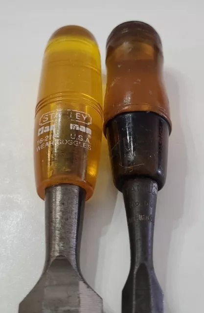 Stanley Wood Chisel Lot of 2 No 16-216 & 60 USA Vintage Old Hand Tool  Read ⬇️ 3