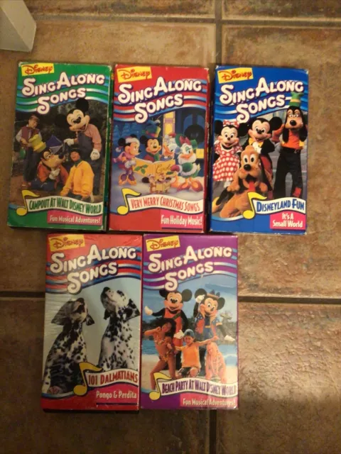 DISNEY SING ALONG Songs VHS Tape Lot Of 5 - Christmas, Beach Party ...
