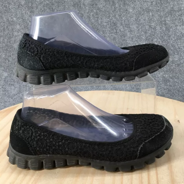 Skechers Shoes Womens 39 EZ Flex 2 Flighty Slip On Black Suede Leather 22836